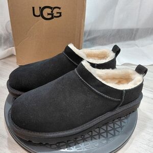 NEW Womens Classic Micro UGG Black Suede Sheepskin Slippers SIZE 8